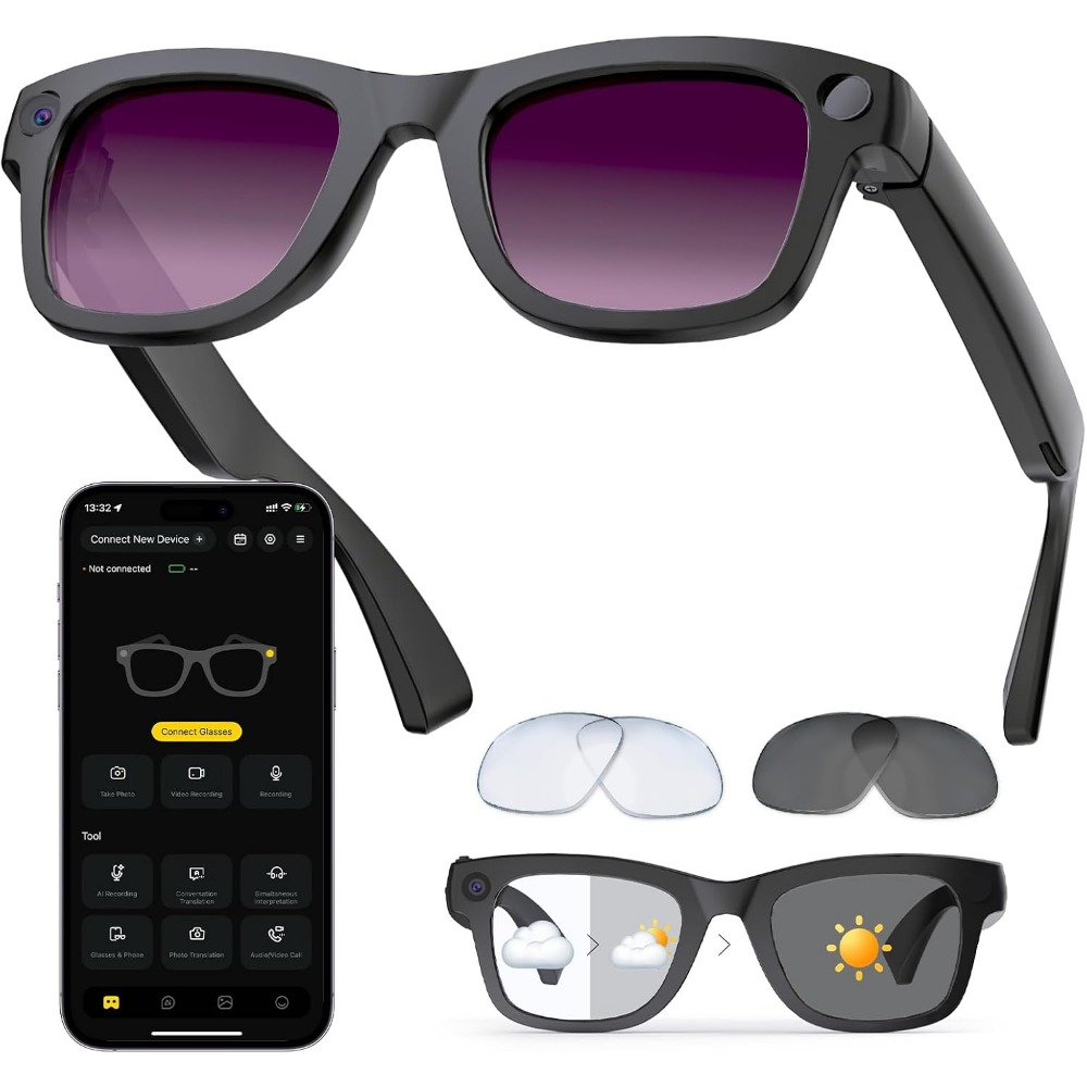Smart Glasses Lens - Умные очки с AI-переводом, Bluetooth-звонками, 8-часовым