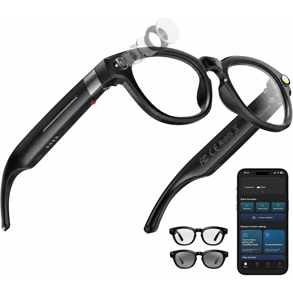 Smart Glasses Lens - Умные очки: камера 4K, Bluetooth, функция