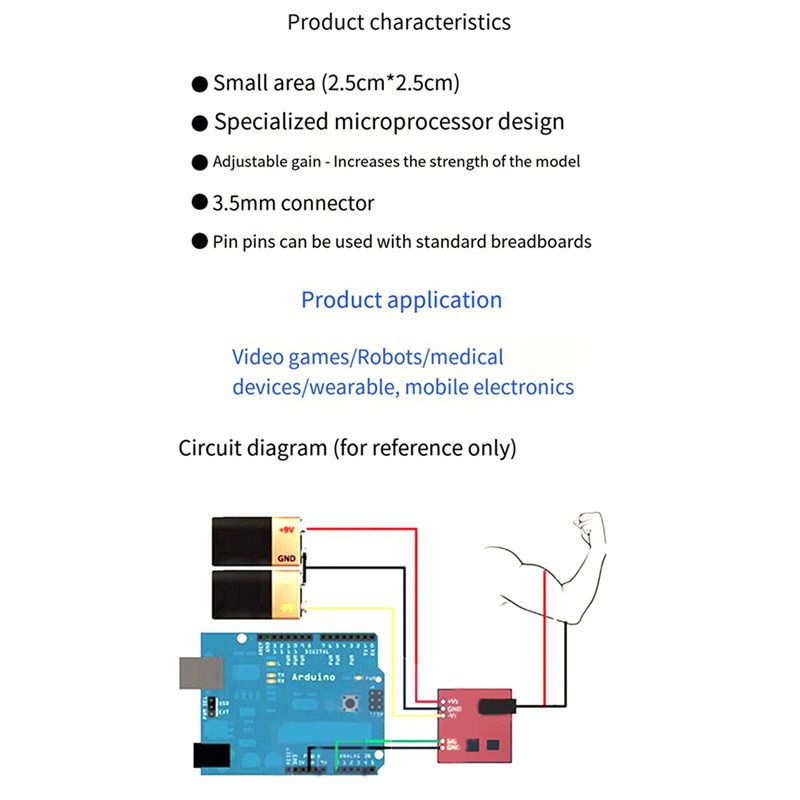 Модуль электрического датчика  – обзор и цена Muscle Sensor Emg